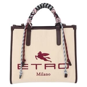 Etro Canvas Tote Bag White Gold